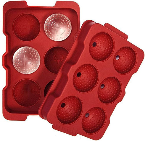 R|R Rocks - 6 Ball Tray - R|R Rocks - Golf Ball Ice Maker, Red, 6.75" x 4.5" x 2"...
