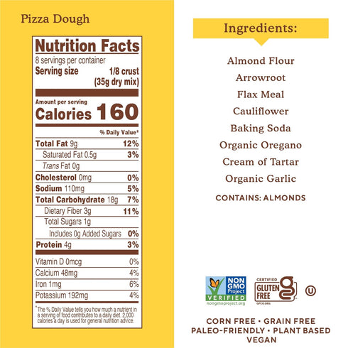 Simple Mills Almond Flour Baking Mix, Cauliflower Pizza Dough - Gluten Free, Vegan, Plant Based, 9.8 Ounce (Pack of 1)...
