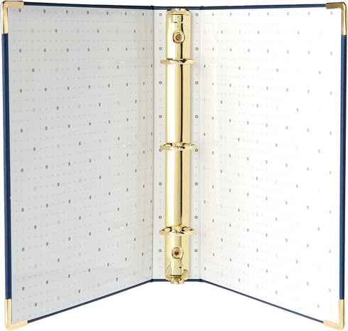 russell+hazel Mini Bookcloth Signature 3 Ring Binder, Office Supplies, Denim, 8” x 9”...