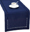 Grelucgo Handmade Hemstitch Solid Navy Blue Nautical Rectangular Table Runner Dresser Scarf (14 x 54 Inch)...