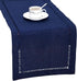 Grelucgo Handmade Hemstitch Solid Navy Blue Nautical Rectangular Table Runner Dresser Scarf (14 x 54 Inch)...