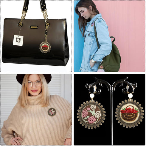 PATIKIL Embroidery Necklace Kit, Embroidery Kit for Beginners Cross Stitch Kits for Beginners Embroidery Kits Small Pendant Hand Crafts for Adults...