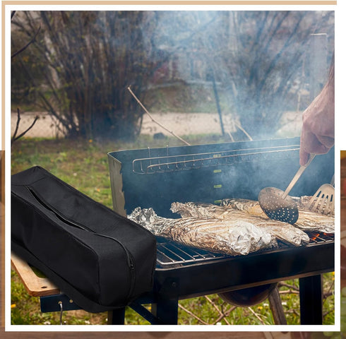 Amylove 2 Pcs Grill Tool Storage Bags BBQ Utensil Grilling Bags Oxford Cloth Barbecue Holder Pouch Foldable Hardware Grill Accessory Storage Bag G...
