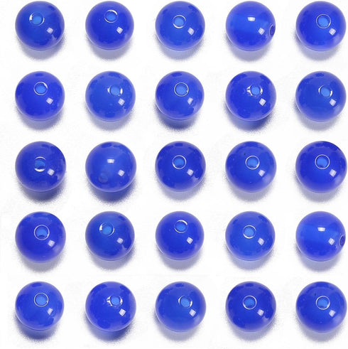 10mm Original Blue Agate Loose Semi Precious Beads Round Smooth Gemstones SpacerBeads for Jewelry Making 100PCS (10mm 100Beads, Blue Agate)...