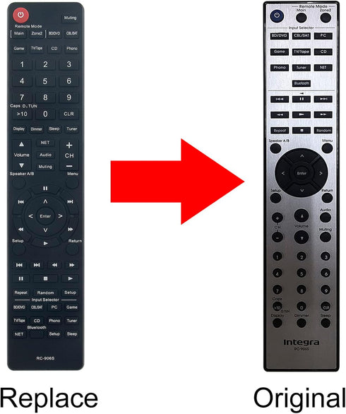 RC-906S Replace Remote Control fit for Integra Receiver DTM-7 DTM-6 DTM-40.7...