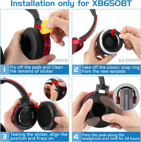 Geekria QuickFit Replacement Ear Pads for Sony MDR-XB 450/ 450AP/ 550AP/ 650BT, WH-XB700 Headphones Ear Cushions, Repair Parts (Black)...
