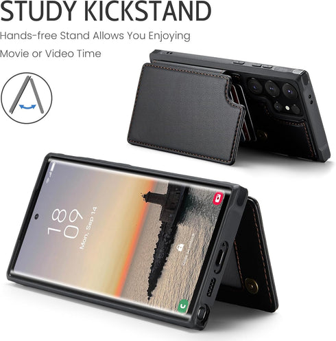 Asuwish Phone Case for Samsung Galaxy S24 Ultra 5G Wallet Cover with Screen Protector and RFID Blocking PU Leather Credit Card Holder Stand Cell A...