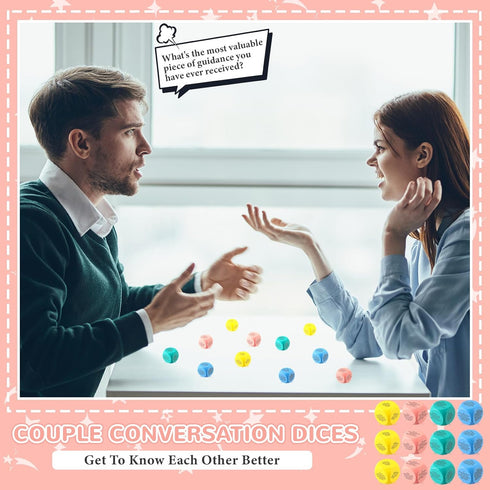 12 Pcs Conversation Ice Breaking Cubes Social Emotional Learning Activities Social Emotional Dice Wood Conversation Cube for Kids Adult Classroom ...