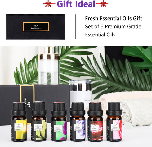 Floral Essential Oil Set, 6x10ml Aromatherapy Gift Kit for Diffuser, Humidifier, DIY Candle, Air Purifier...