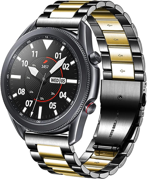 Bands Compatible with Samsung Galaxy Watch 46mm / Galaxy 3 45mm, 22mm Stainless Steel Metal Replacement Strap for Huawei Wacth GT5 / GT5 Pro / 4/4...