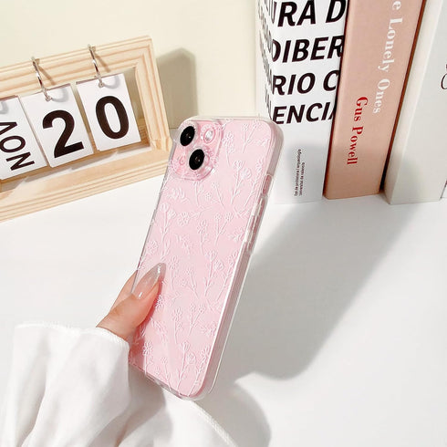 Compatible for iPhone 15 Plus Case Cute Clear Oil Flower Floral Leaf Design for Girls Women Soft TPU Shockproof Protective Girly for iPhone 15 Plu...