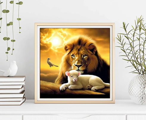 Diymood DIY 5D Diamond Painting Kits for Adults Animal - Diamond Art Kits for Adults Bird Sheep Lion | Full Drill Round | Crystal Mosaic Picture |...