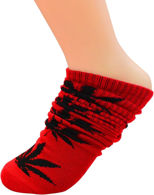 Lystaii 5 Pairs Weed Leaf Printed Cotton Socks Unisex Random Color Maple Leaf Printed Socks, One Size...