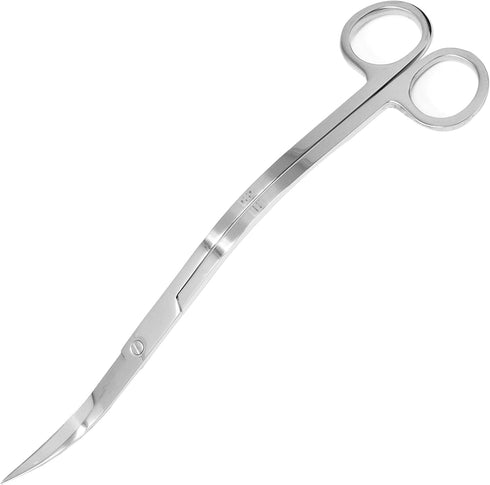 Mandala Crafts Stainless Steel Curved Aquarium Scissors - Aquarium Extra Long Scissors for Aquatic Plants - Silver Wave scissors Aquascape Scissor...
