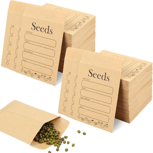 Joyberg 156 PCS Seed Envelopes 3.15”x 4.72”, Seed Packets Envelopes Kraft Seed Saving Envelopes, Self Sealing Seed Storage Envelopes Mini Envelope...