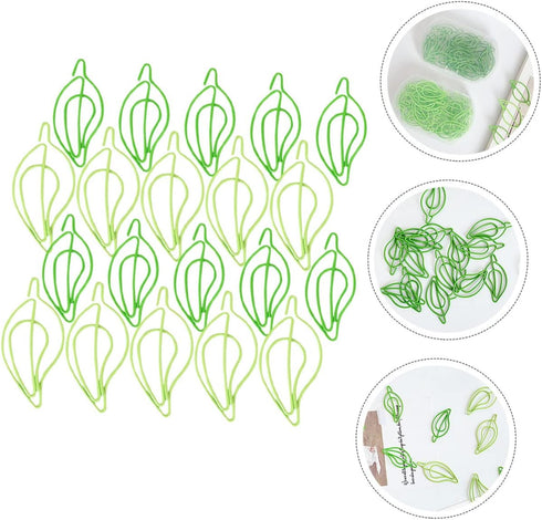 120 Pcs Paper Clip Paper Clip Office Paperclips Leaf Shaped Paper Clip Office Supplies Set Binder Folders Metal File Holder Small Paperclips Paper...