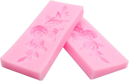 2 Pieces Four Roses Candy Silicone Mold Fondant Chocolate Candy Molds Sugar Craft DIY Cake Molds for Cake Topper Decor Desserts Ice Cube Candy Pud...