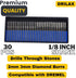 Drilax 30-Pc Diamond Drill Bit Set | 15x 2mm & 15x 3mm | 1/8" Shank Dremel Compatible for Glass, Sea Glass, Gemstones & Lapidary...