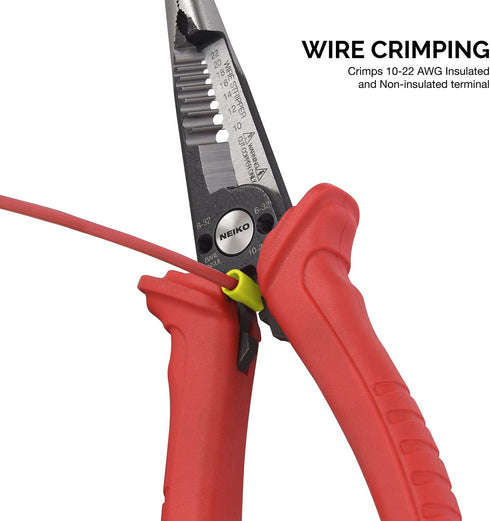 NEIKO 02038A 6-in-1 Wire Service Tool | 8-1/2" Length | Gripper, Crimper, Stripper, Cutter, Extractor, Electrician Pliers...