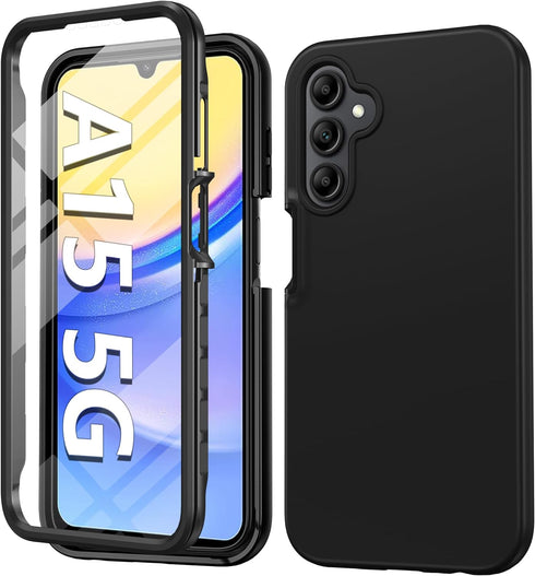 FNTCASE for Samsung Galaxy A15-5G Case: Phone Case with Built-in Screen Protector Protective Silicone Cell Phone Cover Rugged Shockproof Full Prot...
