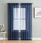 HLC.ME Navy Blue Sheer Voile Window Treatment Rod Pocket Curtain Panels for Bedroom, Kitchen, and Living Room (54 x 72 inches Long, Set of 2)...