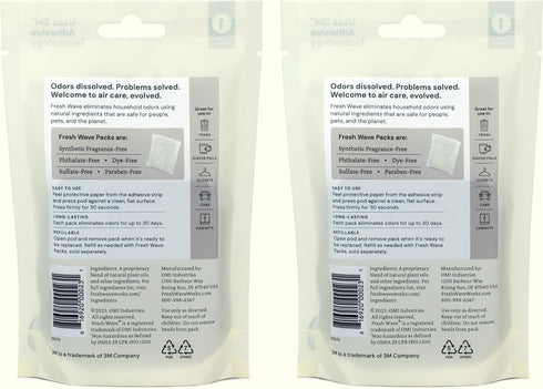 Fresh Wave Odor Removing Fresh Pod | 2 Refillable Fresh Pods & 2 Fresh Wave Packs | Safer Odor Relief | Natural Plant-Based Odor Eliminator for Sm...