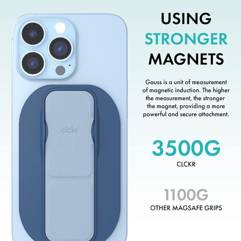CLCKR Phone Holder & Grip for MagSafe, Adjustable Magnetic Stand & Finger Holder, Designed for iPhone 15, 15 Pro, 15 Pro Max, 15 Plus, iPhone 14, ...