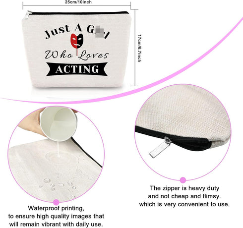 Theatre Life Makeup Bag Funny Birthday Gift for Actor Friendship Gift for Women Cosmetic Bag Thespian Inspirational Gift Retirement Gift for Drama...