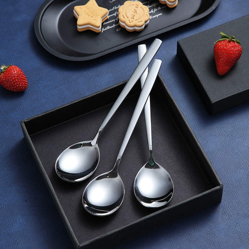 Berglander Teaspoons 6.3" Set of 12, Stainless Steel Shiny Polish Tea Spoons Silverware, Tea Spoon Small Dessert Spoon Teaspoon Dishwasher Safe...