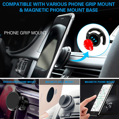 volport 3M Sticky Adhesive Replacement Compatible with Socket Mount Base, 10 Pack VHB Sticker Pads for Car Magnetic Phone Holder and 2pcs 1.38 Inc...