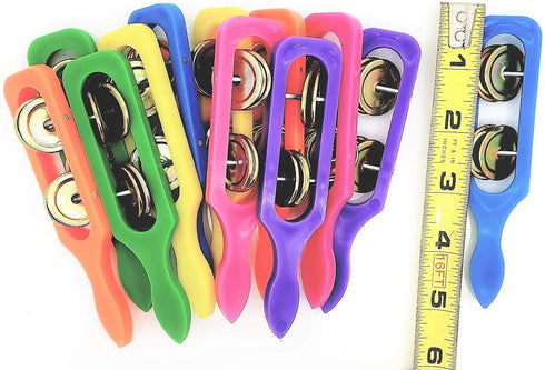 12 Cymbals With Plastic Handles (5") Kids Party Supplies, Preschool Musical Instruments, Noisemakers (24 Pack)...