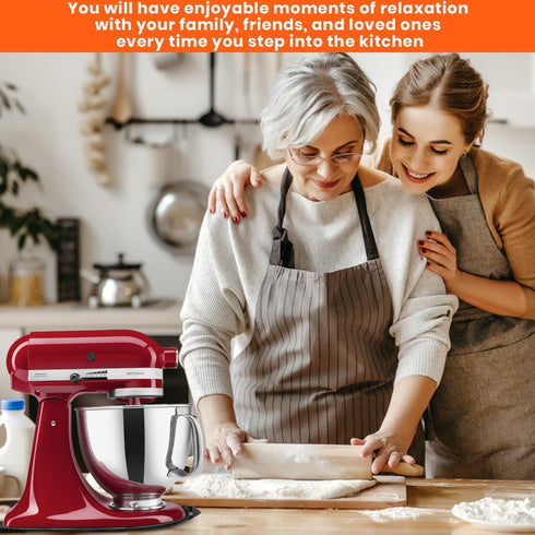 Mixer Slider Mat for Kitchen Aid Bowl Lift 4.5-5Qt - Compatible with Tilt-Head and Non-Tilt Models, Rubber Wheels, Black Accessories, Easy Sliding...