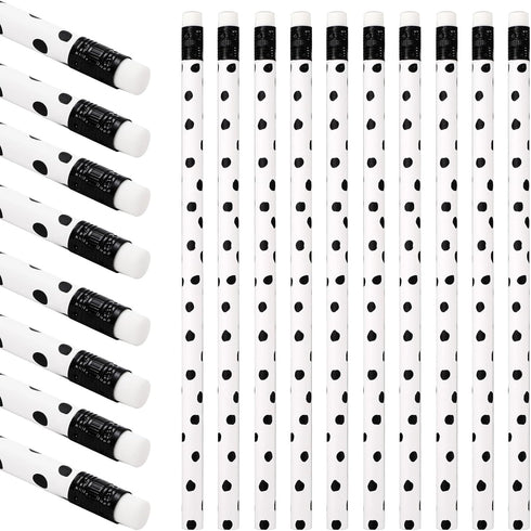 Whaline 36Pcs Boho Pencils with Erasers Boho Black Dot Writing Pencil Back to School Wood Pencils for School Company Office Stationery Gift...