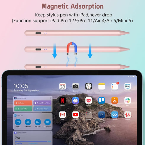 Stylus Pens for iPad 10th 9th Generation with Palm Rejection, Fast Charging for Apple Pencil 2nd Generation Compatible with iPad Pro 11''/iPad Pro...