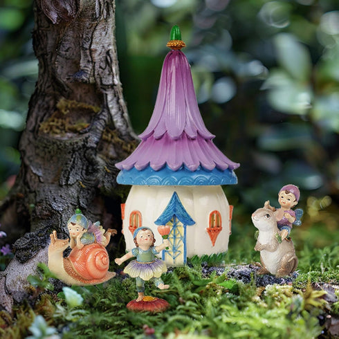 Fairy Garden House Mini Garden - Resin Cute Fairy Garden House Garden Decor for Outside Outdoor Garden Decorations Yard Decorations Outdoor 3.25 *...