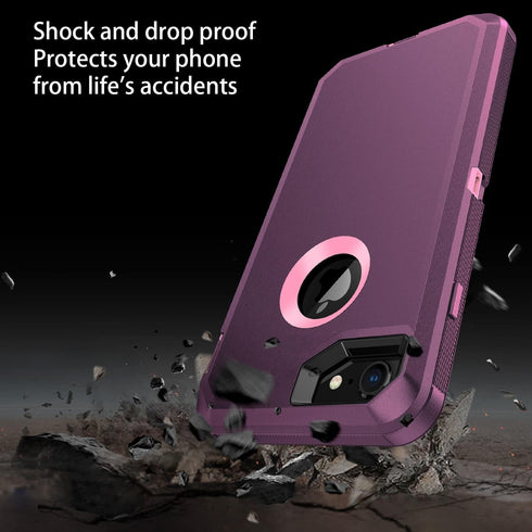 for iPhone 8 Case,iPhone 7 Case,Built-in Screen Protector, Shockproof 3-Layer Full Body Protection Rugged Heavy Duty High Impact Hard Cover Case f...