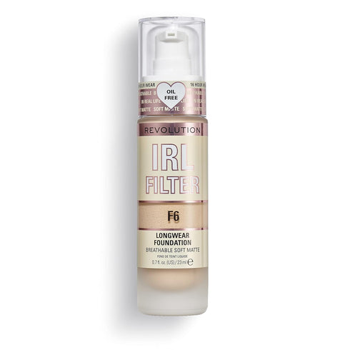 Revolution Beauty, IRL Filter Longwear Foundation, Soft & Breathable Formula, Medium to Full Coverage, Matte Finish, F6, 0.7 Fl. Oz...