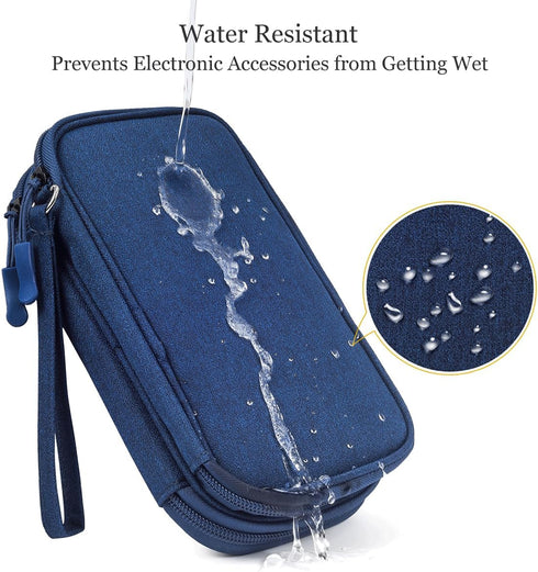 2 Pack Travel Organizer Pouch Electronic Accessories Carry Case Portable Waterproof Double Layers Storage Bag for Cable, Cord, USB Charger, Phone,...