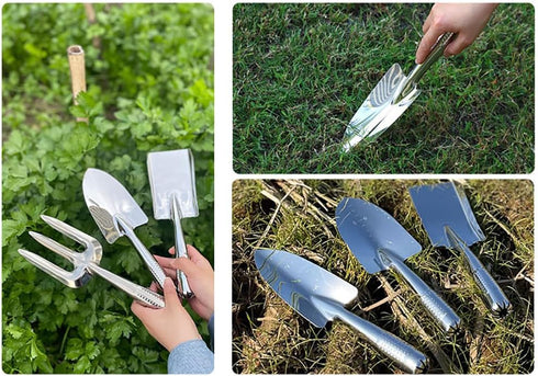 Stainless Gardening Shovel Set,Heavy Duty One-Piece Small Garden Trowel Hand Shovel Gardening Tools for Planting, Digging, Weeding, Moving and Smo...