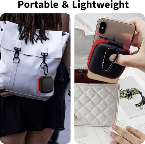 MOLOVA Square Earbud Case Portable EVA Carrying Case Storage Bag Cell Phone Accessories Organizer with Carabiner for Earphone, Earbud, Earpieces, ...