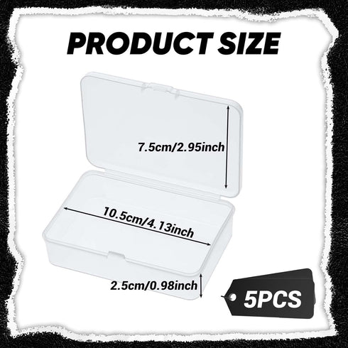 5 Pcs Mini Plastic Storage Containers Box with Lid, Small Storage Containers Travel Case 4x3x1 Inches Clear Rectangle Box Organizer for Collecting...