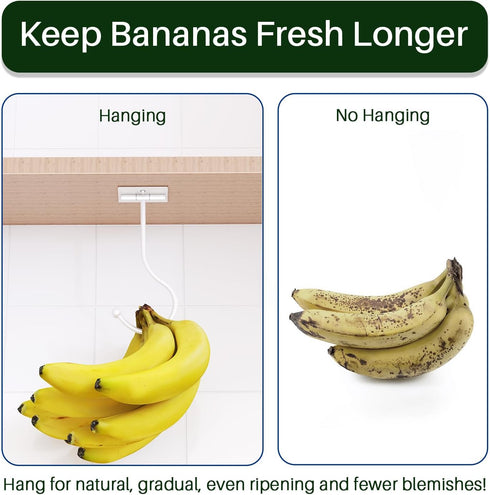 2-Pack Banana Hook Under Cabinet,Banana Holder,Metal Banana Hanger Hook,Adhesive Banana Hook, Foldable Banana Hook, Folds Up With Magnets When Not...