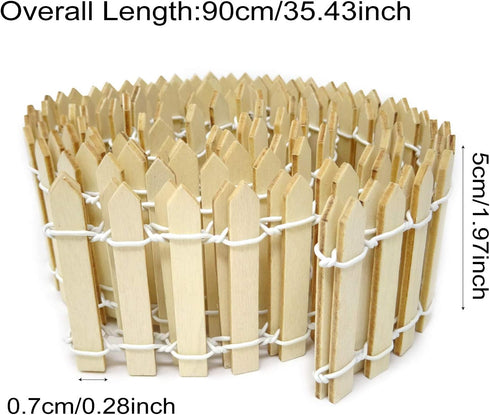 Honbay 2PCS Wooden Miniature Garden Decorative Picket Fences Palisades for Ornament (Length: 90cm/35inch)...