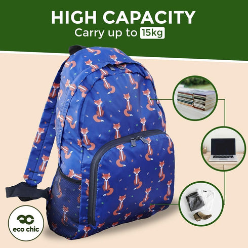 ECO CHIC Hiking Lightweight Packable Backpack - Foldable Daypack for Travel & Hiking & Outdoor Adventures - Waterproof Backpack from Recycled Mate...