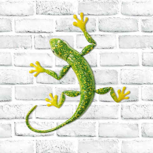 FKKsparkler Gecko Wall Decor Metal 3D Metal Lizard Wall Art Sculpture Outdoor Retro Hanging Decoration For Garden Fence Yard Patio Home Ornaments ...