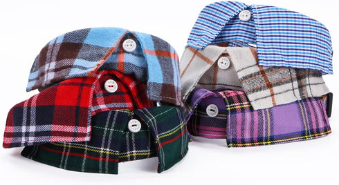 Cotton Plaid Shirt Style Dog Collar Soft Cute,Boy Dog Collar with Quick-Release Buckle,Adjustable Bow Tie Collar for Small Medium Large Dogs...