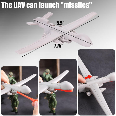 MCPINKY 13PCS Army Men Toy Set, Military Action Figures with Weapons and Toy Drone Special Operations Toy Soldiers for Kids Birthday Gift...