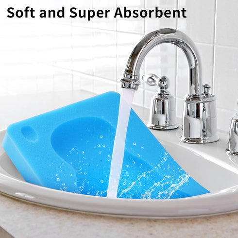 Baby Bath Cushion, Baby Bath Sponge for Bathing Infant Bath Mat Newborn Bath Baby Essentials - Excellent Foam Odor Free (Blue)...