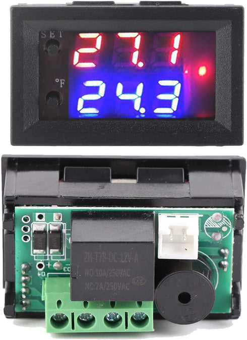 Digital Display Microcomputer Thermostat Temperature Controller Switch Temperature Sensor Microcomputer Thermostat for Air Conditioning System DC1...