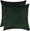 Artcest Set of 2, Decorative Velvet Bed Throw Pillow Case, Sofa Soft Quilted Pattern, Comfortable Couch Cushion Cover, 18"x18" (Dark Green)...